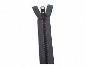 Vislon #10 zipper plastic 1-way separate.