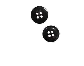 Classic black horn-style buttons