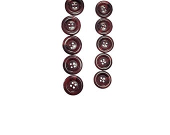 Two-Tone Burgundy & Wine 4-Hole Buttons