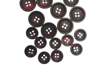 Red black horn buttons