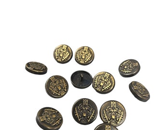 Black and Gold Crest Buttons