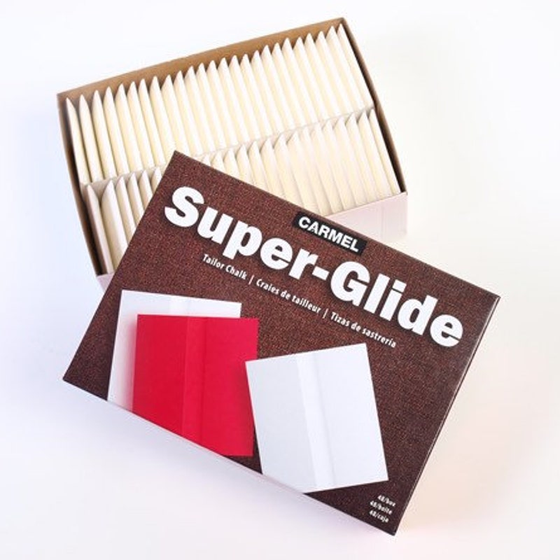 Carmel Super-Glide Tailor's Chalk Red - 48 Pieces, Wax Blend, Grooved Grip, 1-7/8 X 1-3/4 Inch - View #2