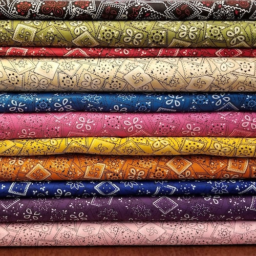 Bandana Black/white Paisley 100 Quilt Cotton Fabric by Etsy