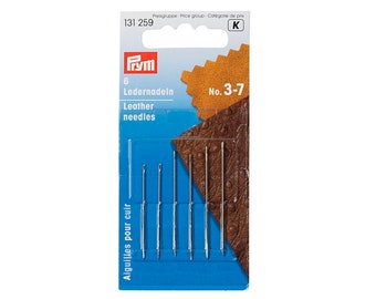 Leather point hand sewing needles  or Glover Needle,  assortment
