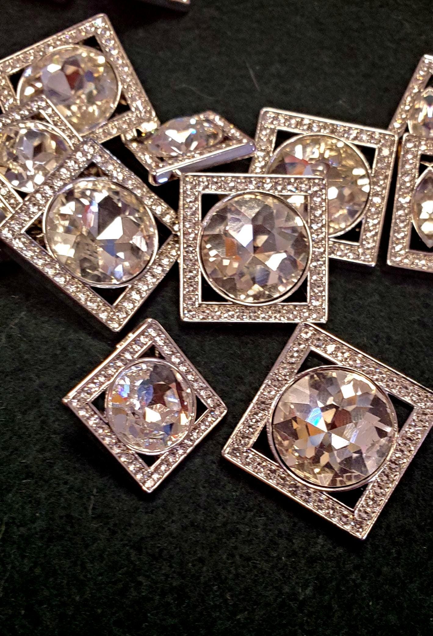 Square Crystal Buttons - Etsy