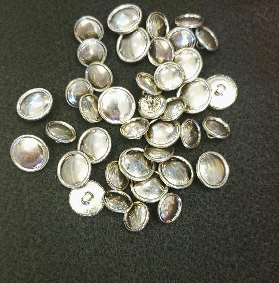 Shell Button Silver 24L Silver Shank Button - Etsy