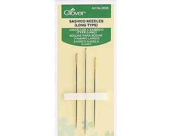 Clover Sashiko Needle- Hand Sewing (Long Type) Needles - 3 Needle Pack