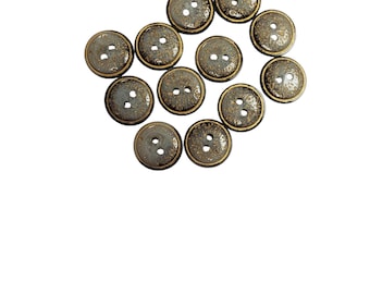 Vintage textured with gold rim buttons