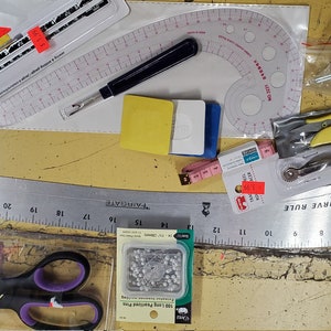 Musterherstellung/Lineal 10 Artikel Kit!! Beinhaltet: Kleine französische Kurve, variieren Formkurve, klares Lineal, Maßband, Nähmaß und mehr!!!