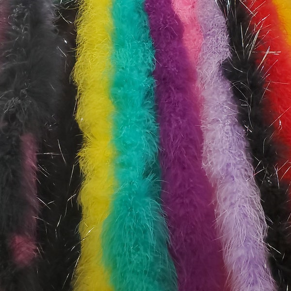Red and Purple Marabou Feather Trim Sold by the Yard