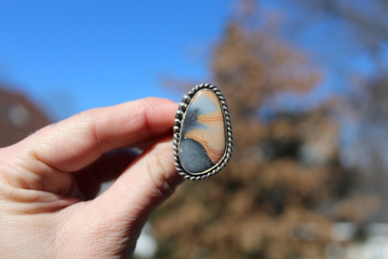 Jasper Maligano Jasper Sterling Silver Handmade Unique Ring Size 5.25