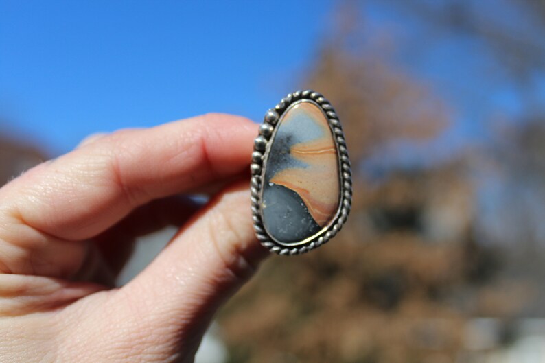 Jasper Maligano Jasper Sterling Silver Handmade Unique Ring Size 5.25