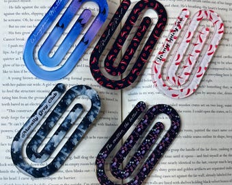 Jumbo Paperclip Bookmark / Book Lover / Morally Grey / Bookish / Smutty / Wingspan / Spicy / Good Girl