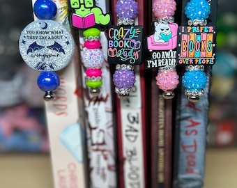 Beaded Bookmark: Book Lover Gift, Bookworm Charm