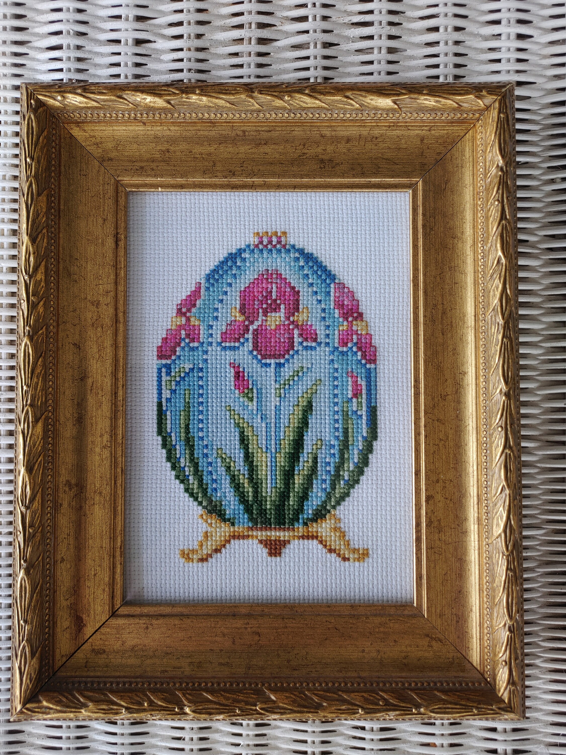 New Ornate Counted Cross Stitch Easter Egg One of a Kind Etsy
