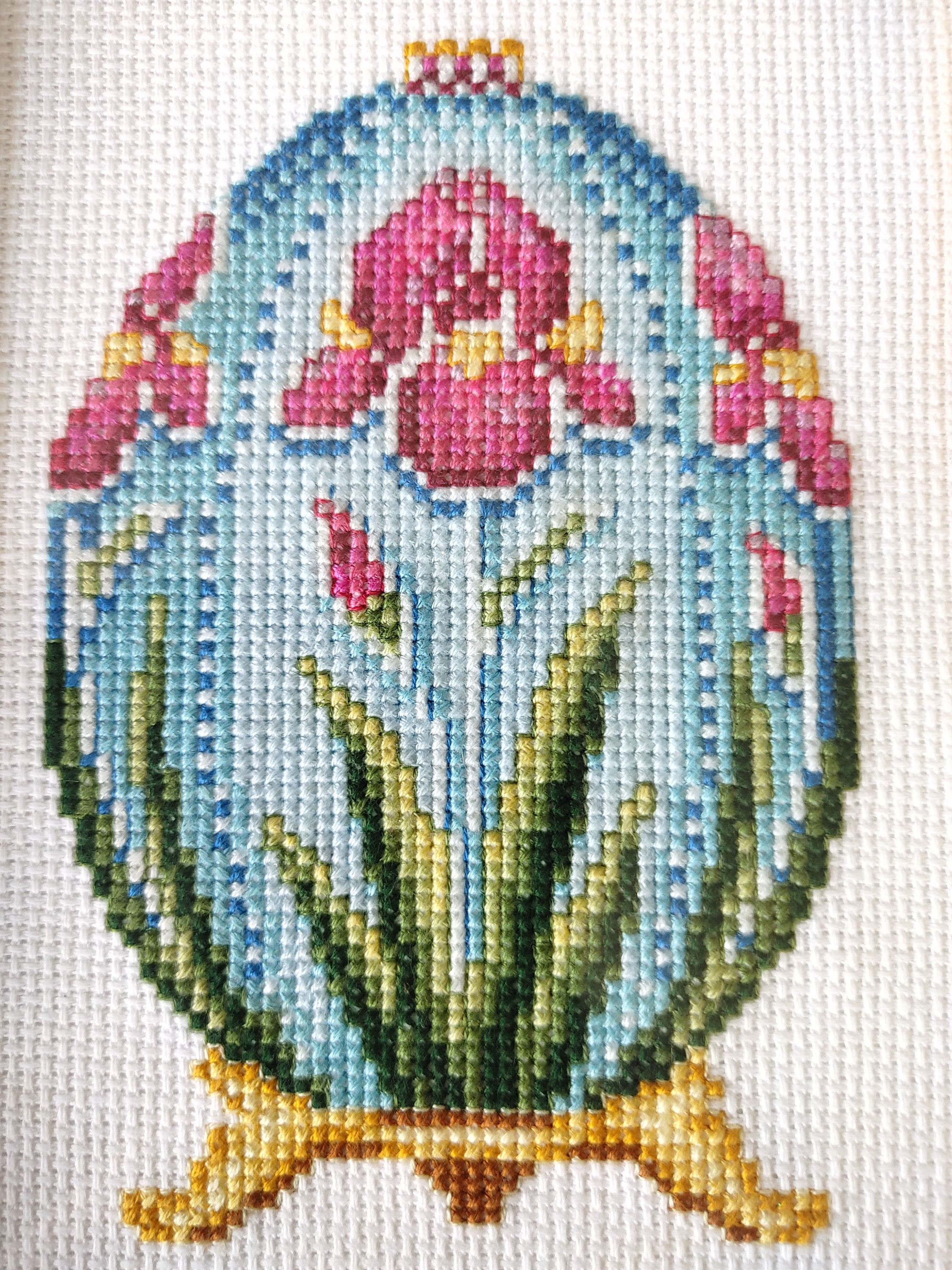 New Ornate Counted Cross Stitch Easter Egg One of a Kind Etsy