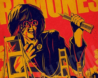 Ramones "Golden" 13x19 punk concert poster print