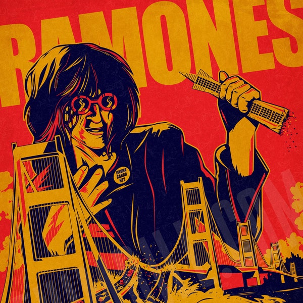 Ramones "Golden" 13x19 punk concert poster print