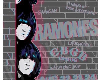 Ramones "Graffiti" 3D punk concert poster print