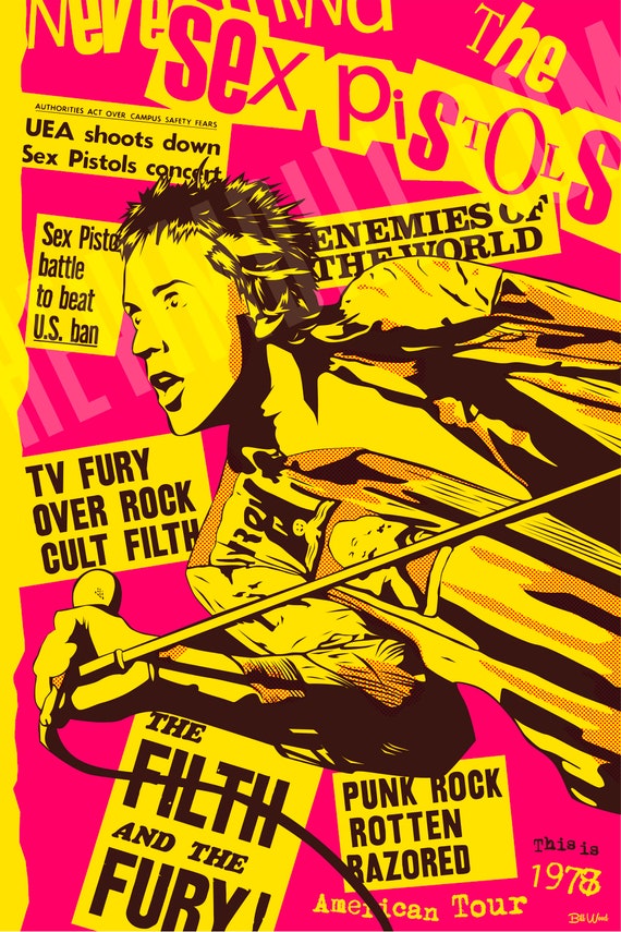Sex Pistols furor 13x19 Punk Concert Poster Print -  Sweden