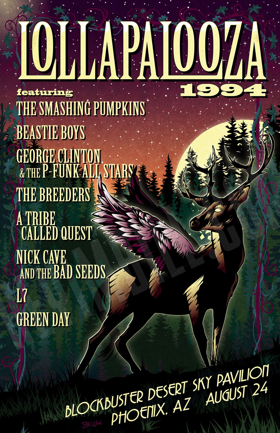 Lollapalooza '94 13x19 Concert Poster Print Etsy