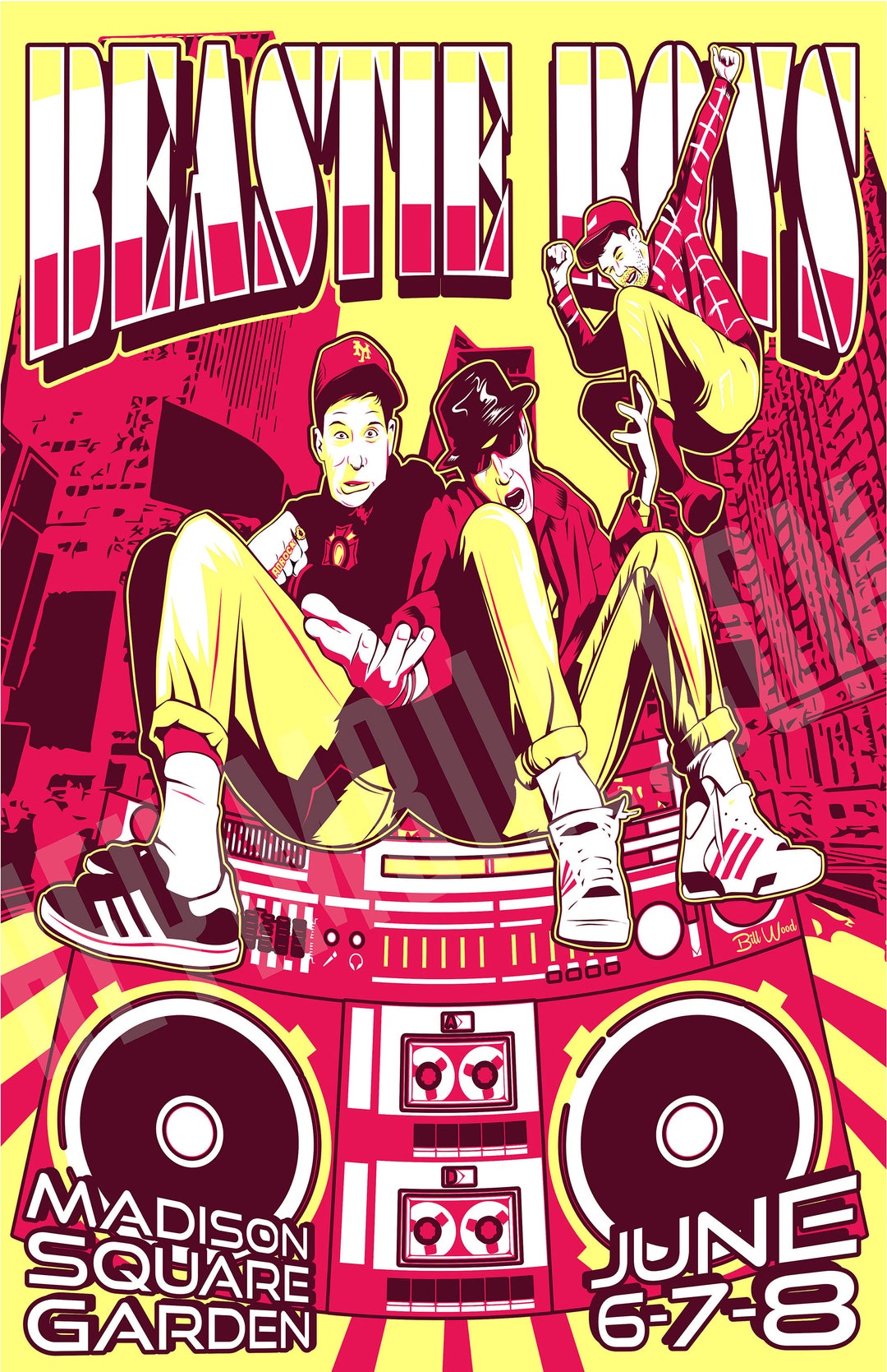 Beastie Boys apple 13x19 Concert Poster Print Rap, Hiphop, MCA, Mike D