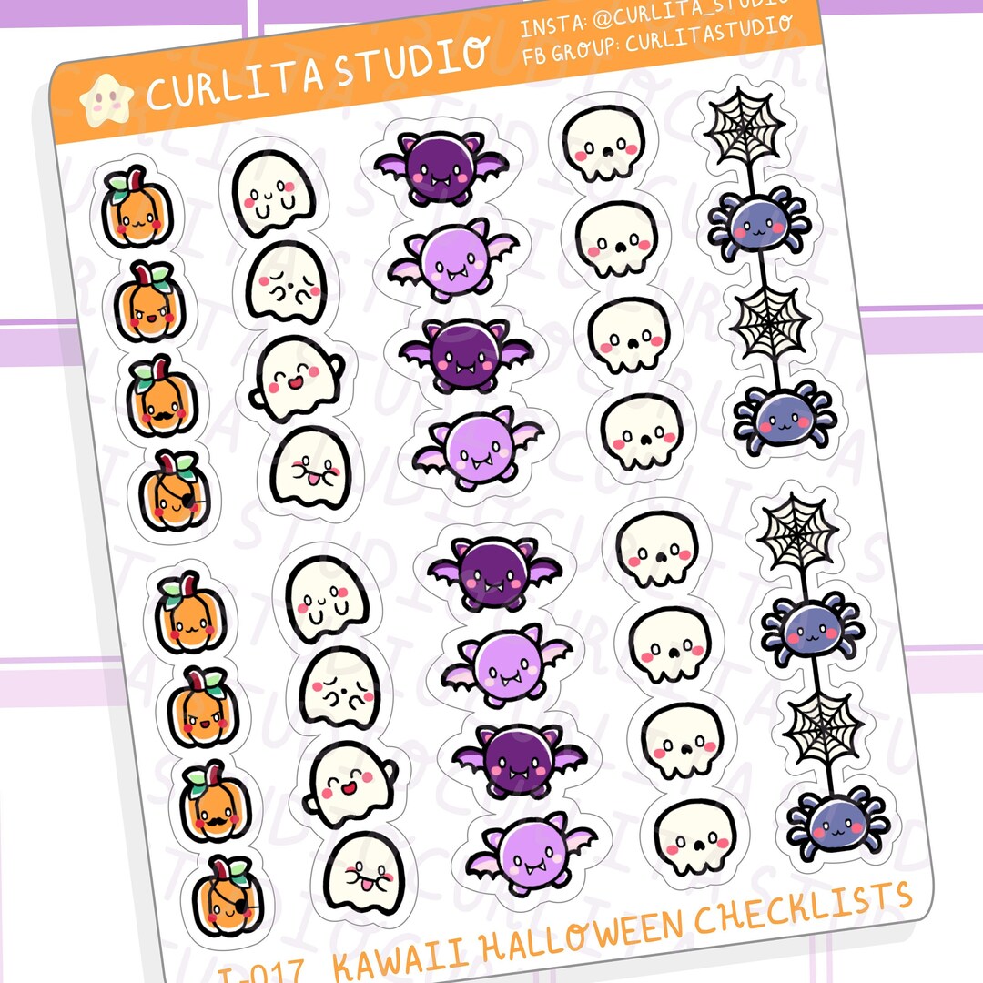 Kawaii Halloween Checklists Functional Checklist Stickers - Etsy