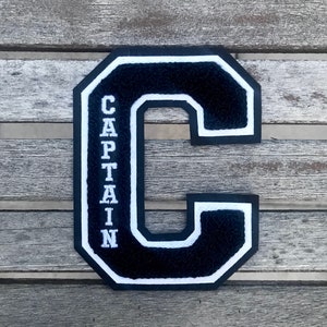 Personalizado / Personalizado chenilla Varsity CAPTAIN parche personalizado en cualquier color.
