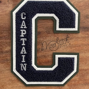 Custom made to order Chenille Varsity Captain Patch - Personalized