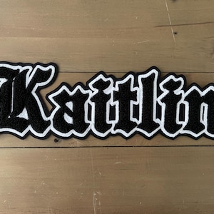 OLD ENGLISH Custom made chenille name patches Varsity jacket name patches/Denim jacket name patches /Personalized gift ideas