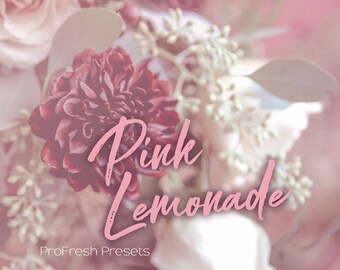 Pink Lemonade Lightroom Preset, Blush Filter (Mobile & Desktop)