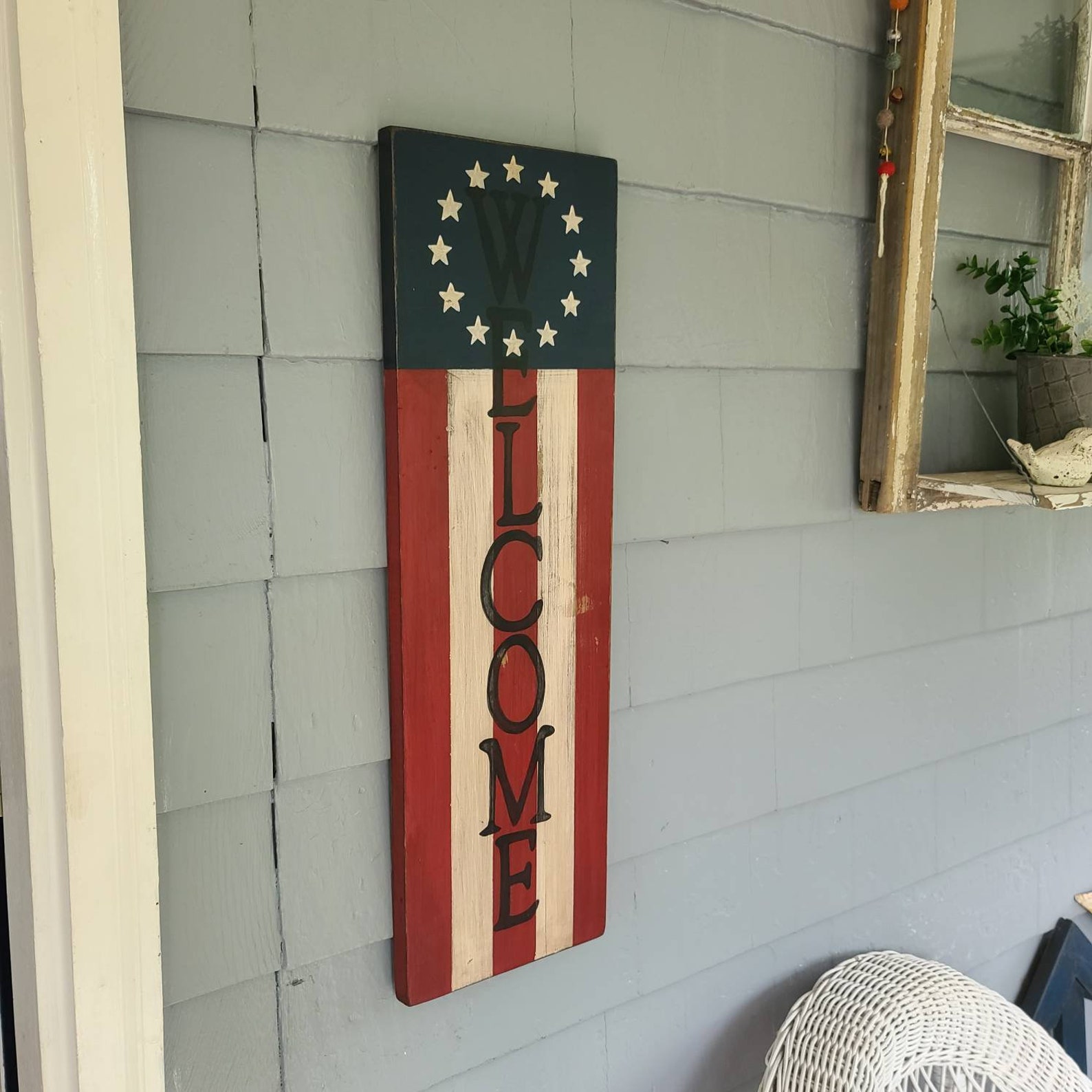 Patriotic Sign handpainted rustic patriotic home Etsy