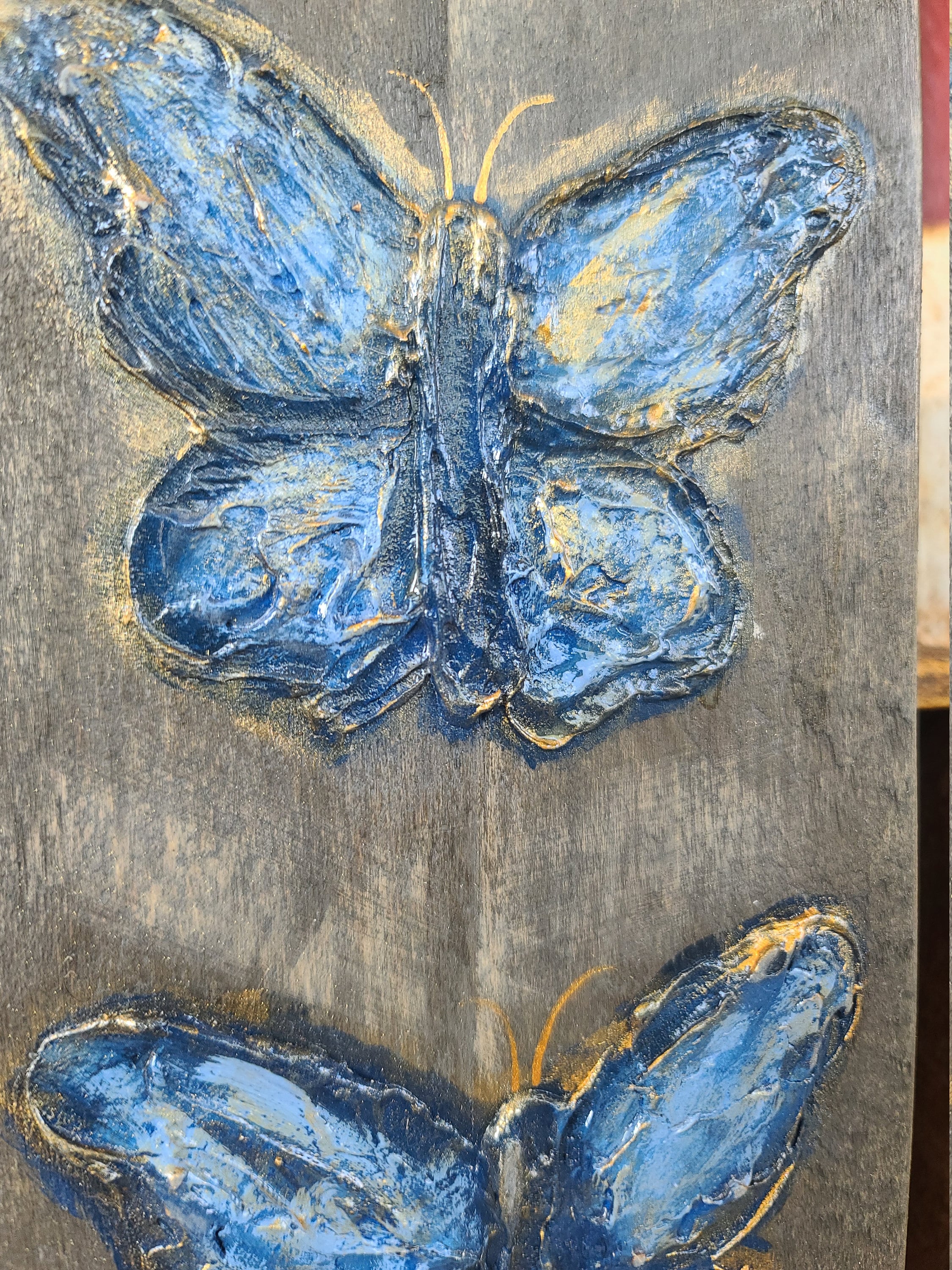 Rustic Butterfly Trio textured butterfly trio on reclaimed Etsy