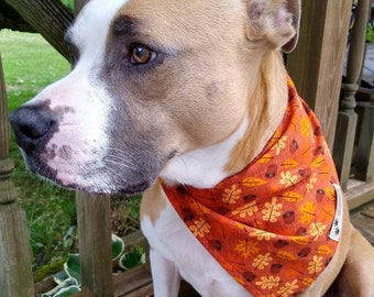 Autumn Dog Bandana, Fall Pet Bandana, Acorn Dog Bandana, Reversible Fall Dog Bandana, Fall Dog Banana, Autumn, Fall, Tie Bandana