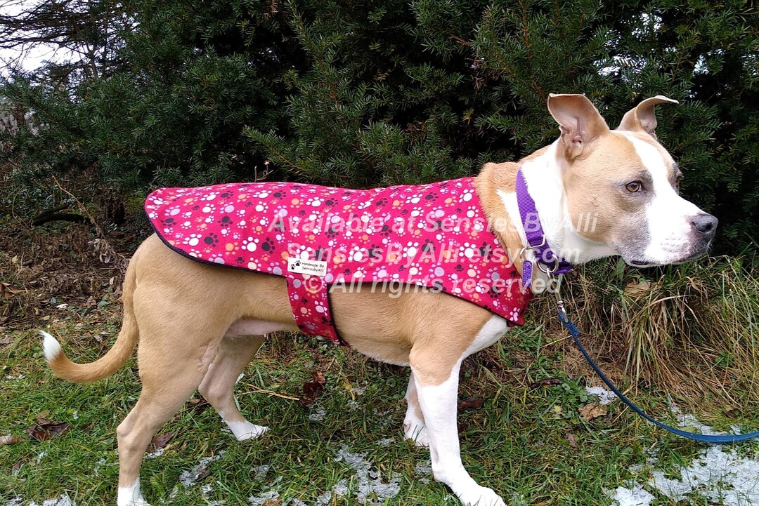 Fleece Dog Coat, Flannel Dog Coat, Red Dog Coat, XL Dog Coat, Small Dog