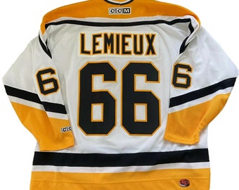 MARIO LEMIEUX 1992 PITTSBURGH PENGUINS STANLEY CUP JERSEY CCM SIZE XL