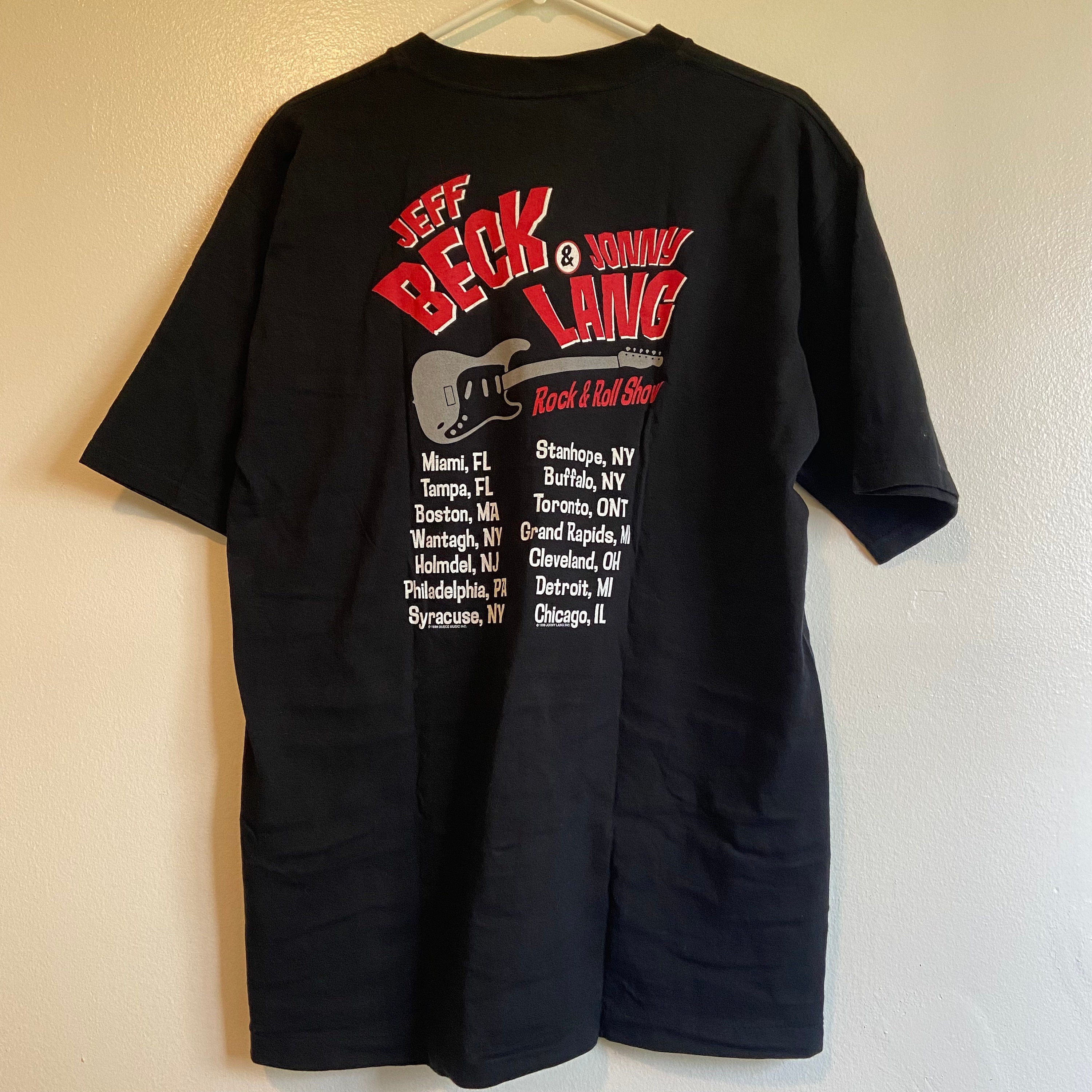 Vintage 1999 Jeff Beck & Jonny Lang Tour T-shirt Mens Large 90s