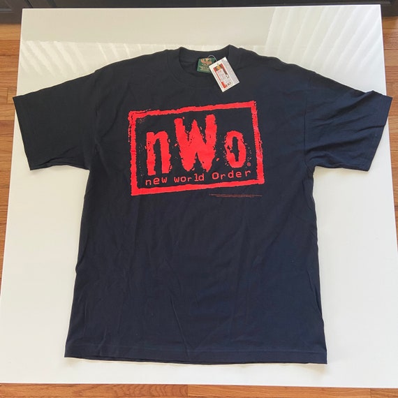極美品 VINTAGE ヴィンテージ 90s nWo New World Order WHITE AND BLACK ATTACK Tシャツ サイズXL 1999年 プロレス 中古 4b004985 NEW Vintage 1998 NWO Wolfpac T-shirt Mens XL Wcw Wrestling New
