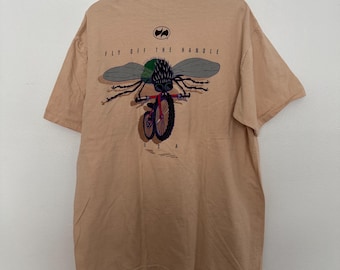 Vintage 90s Precaryous T-Shirt Mens XL XXL Fly Off The Handle Mountain Bike Single Stitch USA Tee