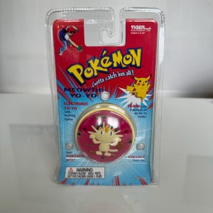 1998 Tiger Electronics Pokemon Electronic Yo-Yo Meowth Vintage 90s  New Old Stock Yo Yo Flashing Lights Toy Game Collectible Cat Nintendo