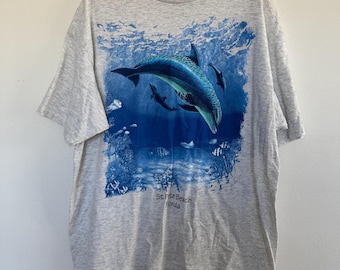 Vintage 90s Dolphin T-shirt Mens XXL St Pete Beach Florida Single