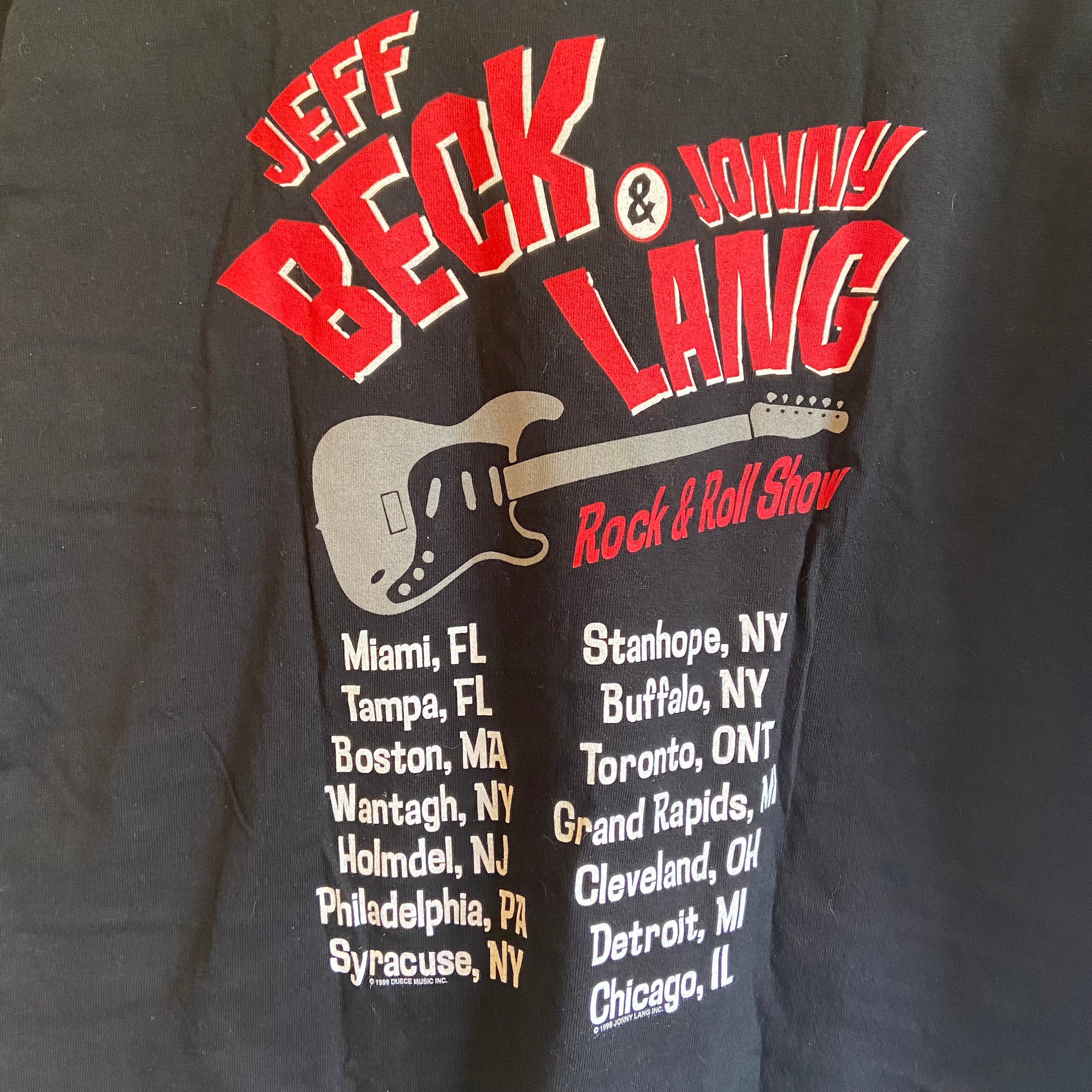 JEFF BECK グラフィック Tシャツ ブラック　1999ジャパンツアー JEFF BECK グラフィック Tシャツ ブラック 1999ジャパンツアー JEFF BECK
