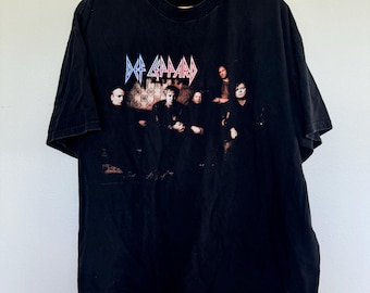 Vintage 1999 Def Leppard T-Shirt Mens XL Black 90s Euphoria Tour Rock Band Tee