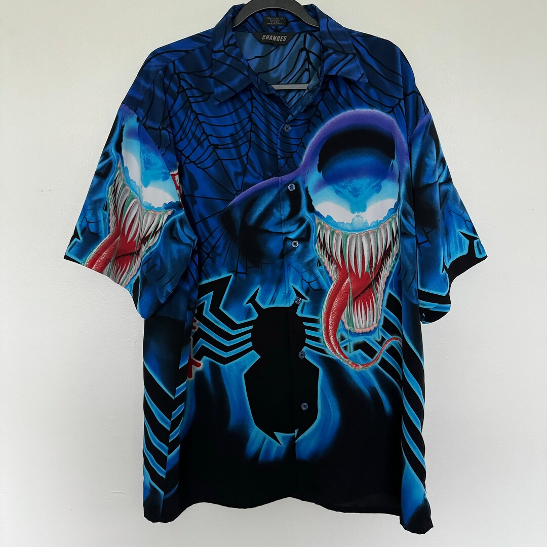 Vintage 2000 Changes Venom Shirt Mens XL Blue Marvel Comics All