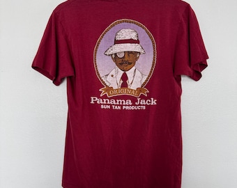 Vintage 80s Panama Jack Single Stitch USA Surf Beach T-Shirt Mens Small / Medium Tee