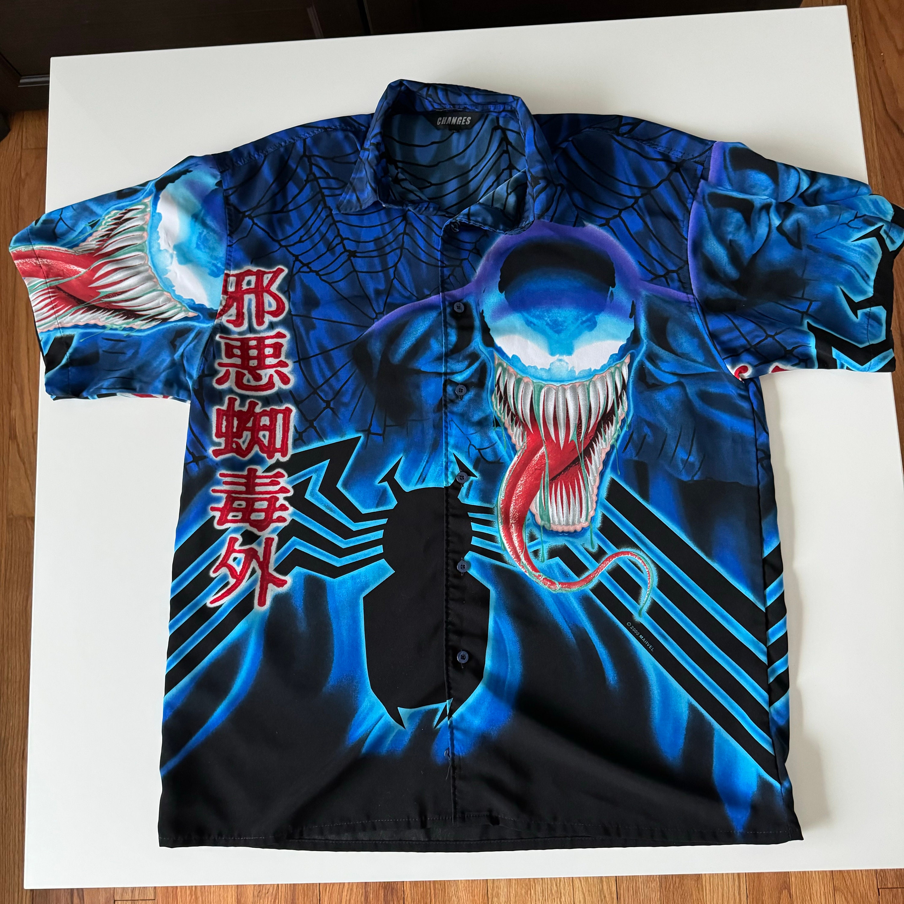Vintage 2000 Changes Venom Shirt Mens XL Blue Marvel Comics All