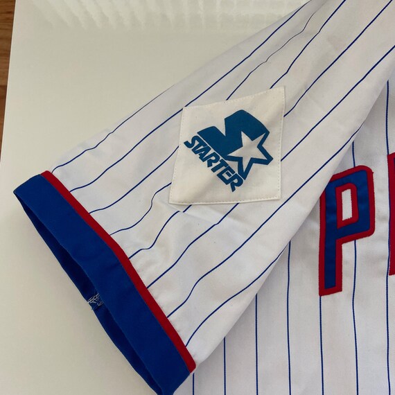 Vintage 90s Starter Detroit Pistons Baseball Jersey Mens Large NBA