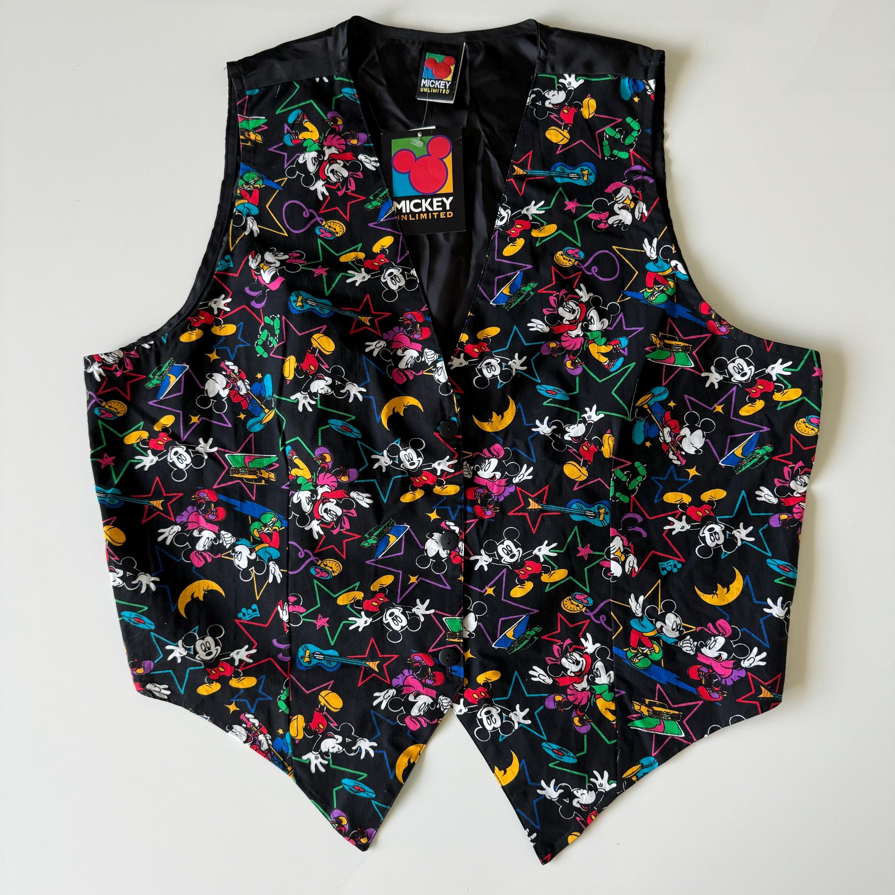 トップス Rare90sMadein USATOOCUTEMickey MouseVest NEW Vintage 90s Disney Vest Womens 20W Mickey Minnie Mouse