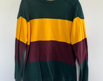 Vintage 90s Polo Ralph Lauren Sweatshirt Mens Large Colorful Cotton Pullover Made In USA