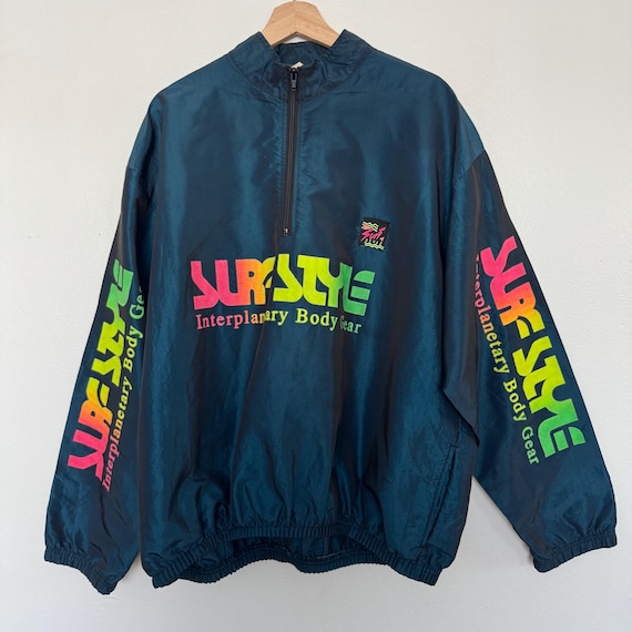 Vintage 90s Surf Style Windbreaker Jacket One Size Fits All